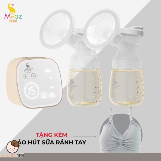 Máy Hút sữa điện đôi Moaz Bé.Bé 10 cấp độ MB -054 ( Bảo hành 1 năm)