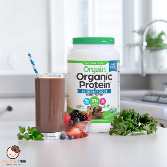 Bột Protein Hữu Cơ Orgain Organic Protein and Superfoods Plant Based Protein Powder - Vị Socola [Hộp 1.2kg]