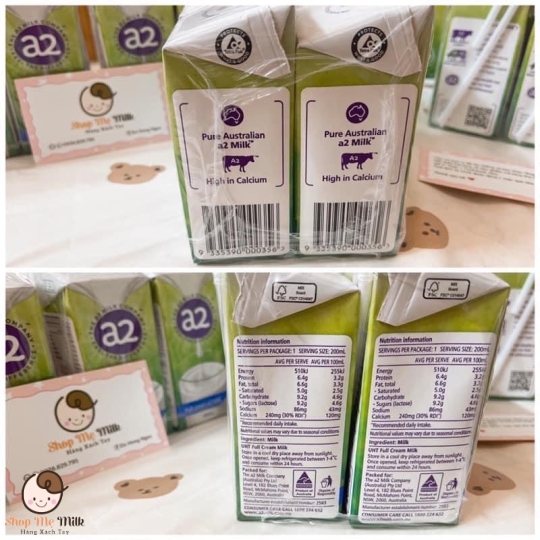 Sữa tươi A2 Nguyên Kem Full Cream Úc 200ml (24 hộp/thùng)