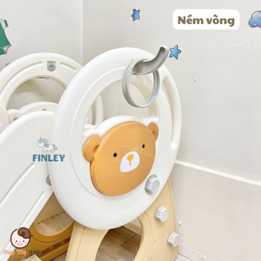 Cầu trượt Finley gấu nâu Hàn Quốc ( Độ dài máng 170cm)