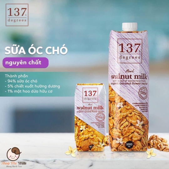 Sữa óc chó nguyên chất 137 Degress Thái Lan Lốc 3 Hộp 180ml