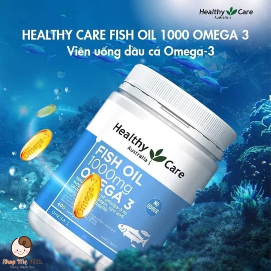 Viên Omega 3 Healthy Care Hàm Lượng 1000mg của Úc