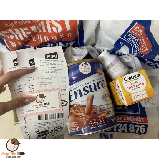 Sữa Ensure vị Chocolate 850G của Úc Hàng Air