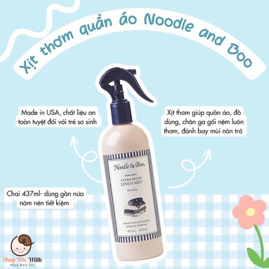 Xịt thơm Noodle Boo 473ml mùi Creme - phấn ( Mỹ) - Đi Air