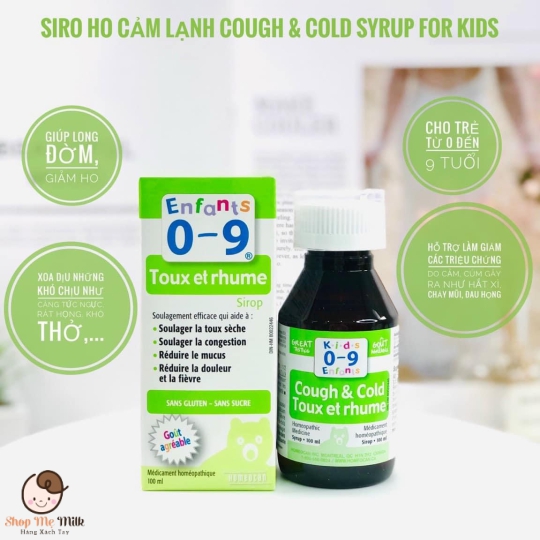 Siro trị ho, cảm cúm Canada Enfants Toux et Rhume cho bé từ 0-10 tuổi