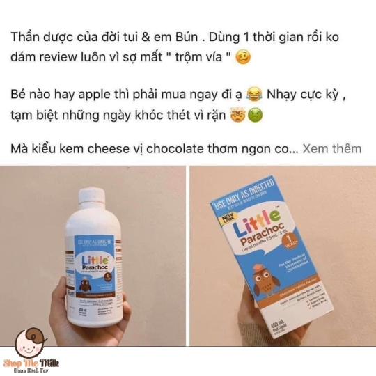 Siro trị táo bón Parachoc 400ml Úc cho trẻ từ 1-12 tuổi