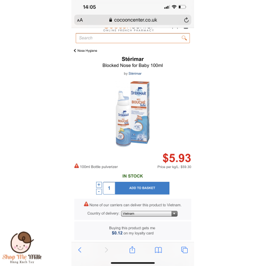 XỊT MUỐI BIỂN STÉRIMAR KHÁNG VIÊM CÁ HEO CAM - 100ML