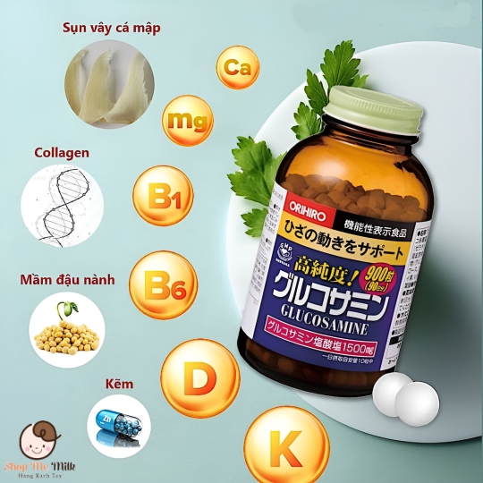 Glucosamine Orihiro 1500mg (900 viên) Nhật Bản ( Hàng Air)