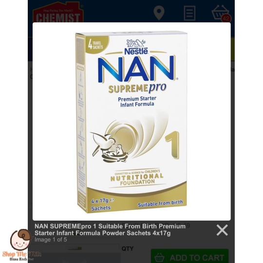 Sữa Nan Supremepro Úc Hộp 4 gói nhỏ ( Sữa TP1P cho bé dị ứng)
