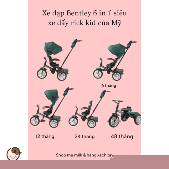 Xe đạp Bentley 6in1 của Mỹ ( Cho rick kid - Order từ 2 tuần có tại VN)
