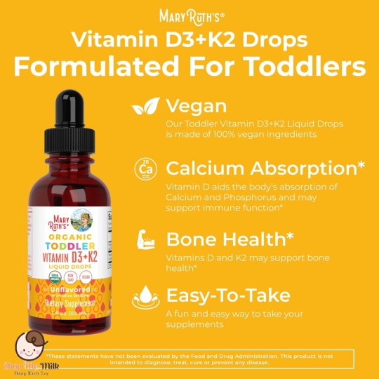 Vitamin D3 Mary Ruth's organic hữu cơ cho bé từ 6 tháng đến 3 tuổi Date 2025