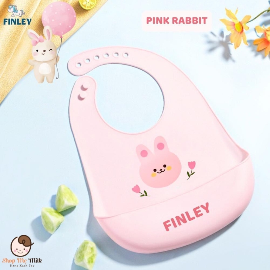 Yếm ăn dặm silicone Finley NK ( mẹ note hình gấu - thỏ vào ghi chú khi mua)