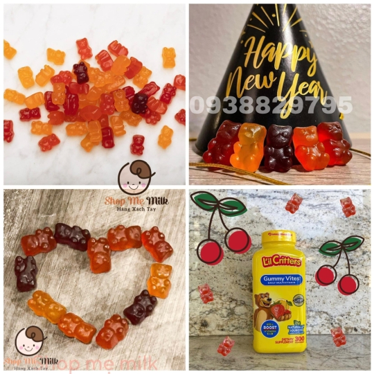Kẹo Dẻo Gấu Gummy Vites bổ sung Vitamin của Mỹ Hộp 300 viên ( bé từ 2 tuổi)