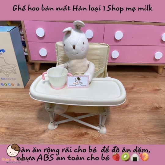 Ghế gấp họn Hoo Booster kèm bàn ăn style Hàn Quốc cho bé từ 6 tháng ( bản rep 1:1)