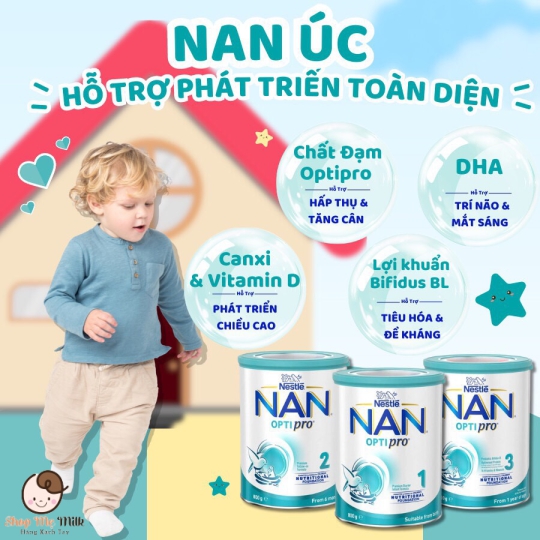 Sữa Nan optipro Úc số 1 800G ( bé từ 0 - 6 tháng)