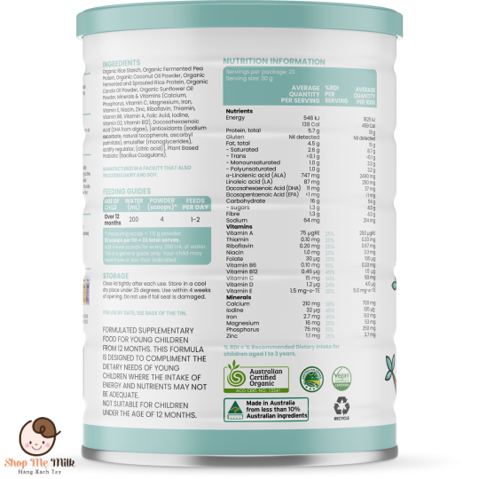 Sữa Sprout Organic Plant Based Toddler Drink 700g (trên 12 tháng)4