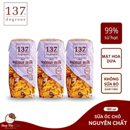 Sữa óc chó nguyên chất 137 Degress Thái Lan Lốc 3 Hộp 180ml