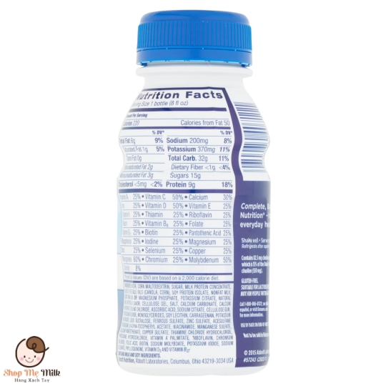 Sữa ensure nước nội địa Mỹ 237ml từ 18 tuổi và người già ( Thùng 30 chai)
