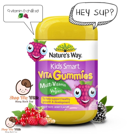 Kẹo Gummies Multi Vitamin , Rau củ cho bé Nature's Way (60 viên)