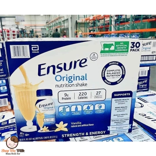 Sữa ensure nước nội địa Mỹ 237ml từ 18 tuổi và người già ( Thùng 30 chai)