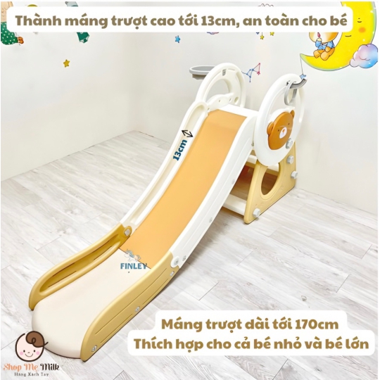 Cầu trượt Finley gấu nâu Hàn Quốc ( Độ dài máng 170cm)