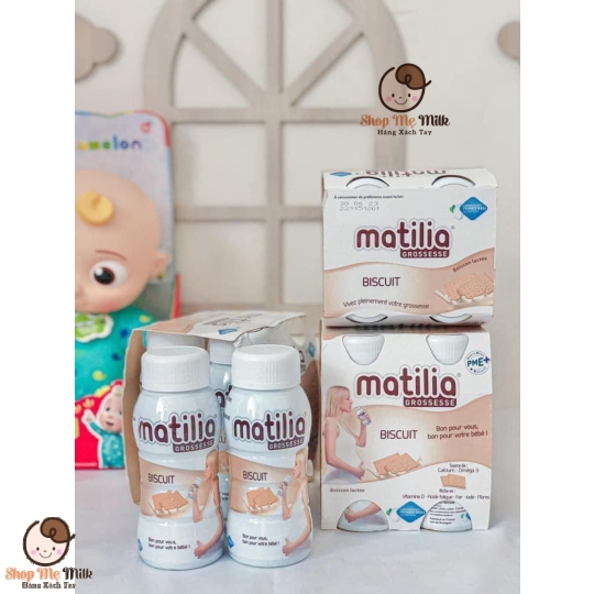 Sữa bầu Matilia Vị Biscuit Pháp 200ml ( lốc 4 chai)