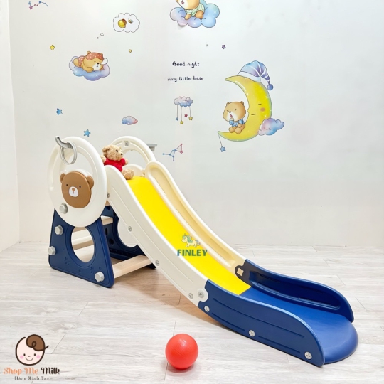 Cầu trượt Finley gấu nâu Hàn Quốc ( Độ dài máng 170cm)