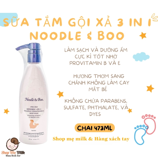 Sữa tắm Noodle & Boo Kinder 3in1 Mỹ 437ml cho bé từ 1 tuổi
