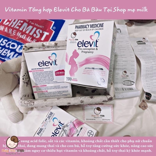 Vitamin tổng hợp Elevit cho bà bầu 100 viên của Úc hàng Air
