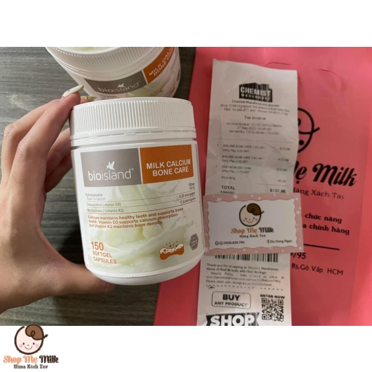 Bio Island Milk Calcium Bone Care - Viên Sữa Bổ Sung Canxi Lọ 150 Viên
