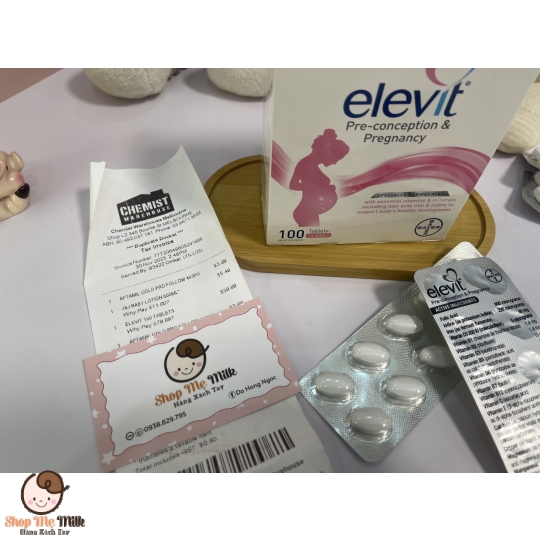 Vitamin tổng hợp Elevit cho bà bầu 100 viên của Úc hàng Air