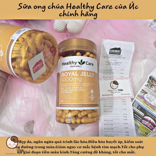 Sữa ong chúa Healthy Care Royal Jelly 1000mg 365 viên