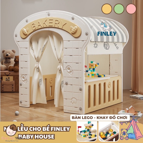 Nhà lều Finley & bàn lego cho bé từ 1 tuổi ( Thiết kế nhựa abs cao cấp dầy dặn an toàn )