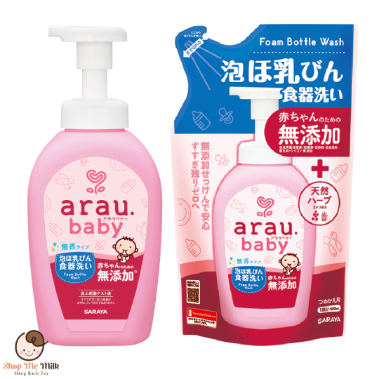 Nước rửa bình Arau nhật bản tạo bọt chai 500Ml