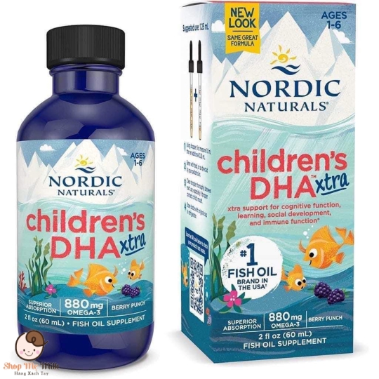 DHA EXTRA NORDIC MỸ 880Mg ( Liều cao cho bé từ 1-6 tuổi) 60ml