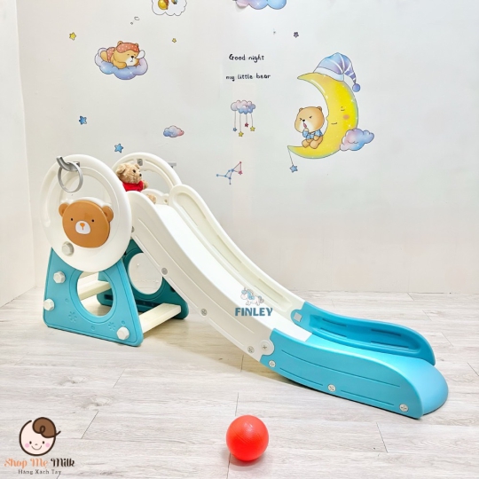 Cầu trượt Finley gấu nâu Hàn Quốc ( Độ dài máng 170cm)