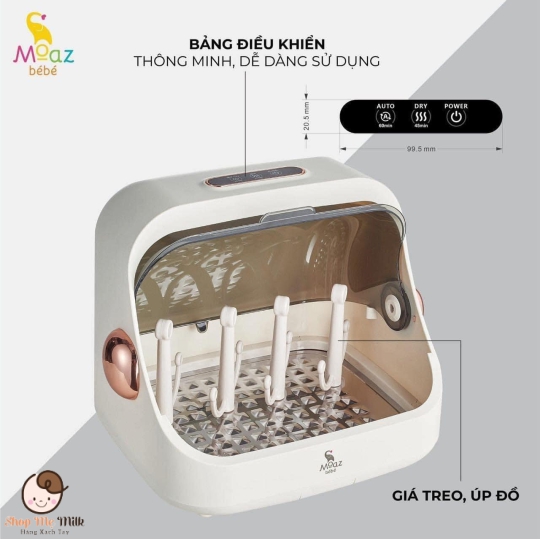 Máy úp bình sữa và tiệt trùng sấy khô Tia UCV Moaz Bé.Bé MB - 044 ( Bảo hành chính hãng 1 năm)