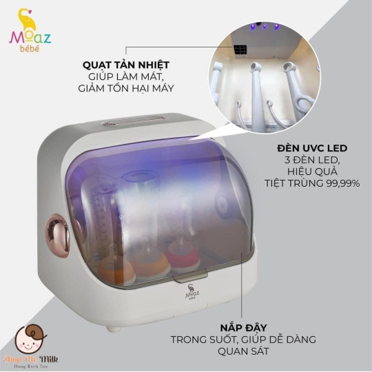 Máy úp bình sữa và tiệt trùng sấy khô Tia UCV Moaz Bé.Bé MB - 044 ( Bảo hành chính hãng 1 năm)