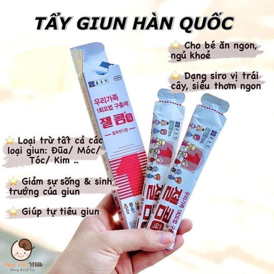 Siro Tẩy Giun Zelcom Hàn Quốc cho bé từ 2 tuổi ( Hộp 2 gói 15ml)