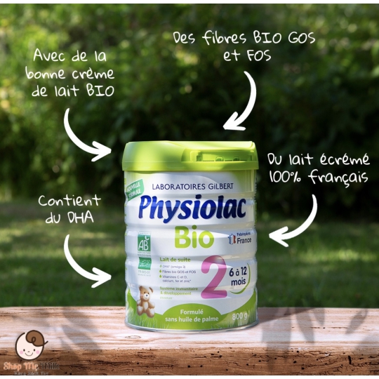 Sữa bột Physiolac Bio Số 2 của Pháp hộp 800g ( bé từ 6-12 tháng)