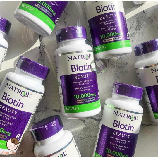 Viên uống Biotin 10.000mcg của Mỹ 100 viên ( Hỗ trợ mọc tóc, giảm gãy rụng tóc)