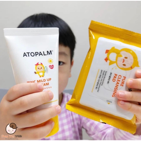 Kem chống nắng Atopalm cho bé Hàn Quốc kèm set khăn tẩy trang ( 6m+)