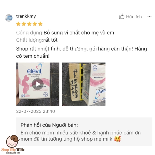 Vitamin tổng hợp Elevit cho bà bầu 100 viên của Úc hàng Air