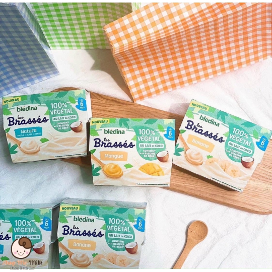 Sữa chua dừa Bledina cho bé dị ứng đạm bò lốc 4 hũ 100g Hàng Air ( mẹ note vị trong ghi chú đặt hàng)