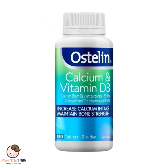Viên uống bổ sung canxi vitamin D3 cho bà bầu Ostelin Calcium & Vitamin D3 của Úc 130 viên