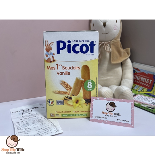 Bánh quy mềm Picot lúa mạch cho bé dị ứng đạm bò vị Vanilla