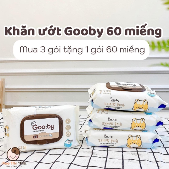 Khăn ướt Goo:by Hàn Quốc 100 Tờ ( Nhập khẩu)