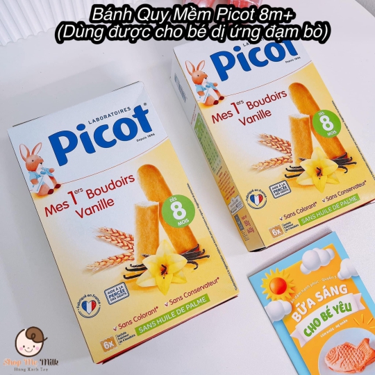 Bánh quy mềm Picot lúa mạch cho bé dị ứng đạm bò vị Vanilla