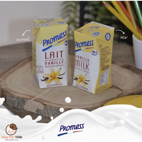 Sữa tươi hương Vanilla Promess hộp 200ml Pháp ( Thùng 24 hộp)