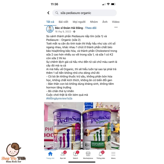 SỮA PEDIASURE ORGANIC ÚC CHO BÉ TỪ 1 ĐẾN 10 TUỔI (800G)